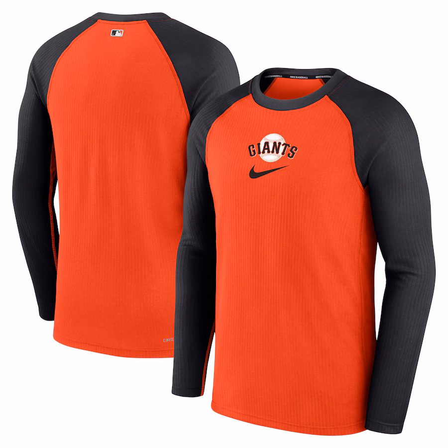 Men's San Francisco Giants Nike Orange Authentic Collection Game Raglan Performance Long Sleeve T-Shirt - SUjersey01