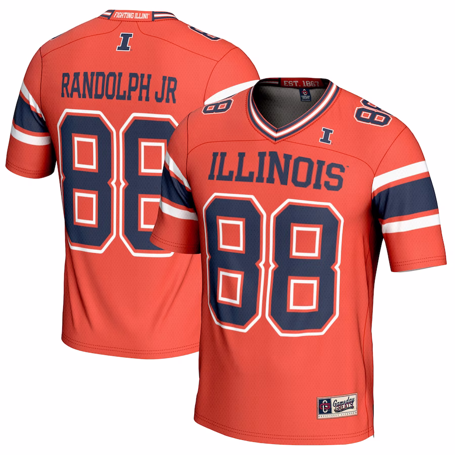 Keith Randolph Jr Illinois Fighting Illini GameDay Greats Youth NIL Player Football Jersey - Orange - SUjersey01