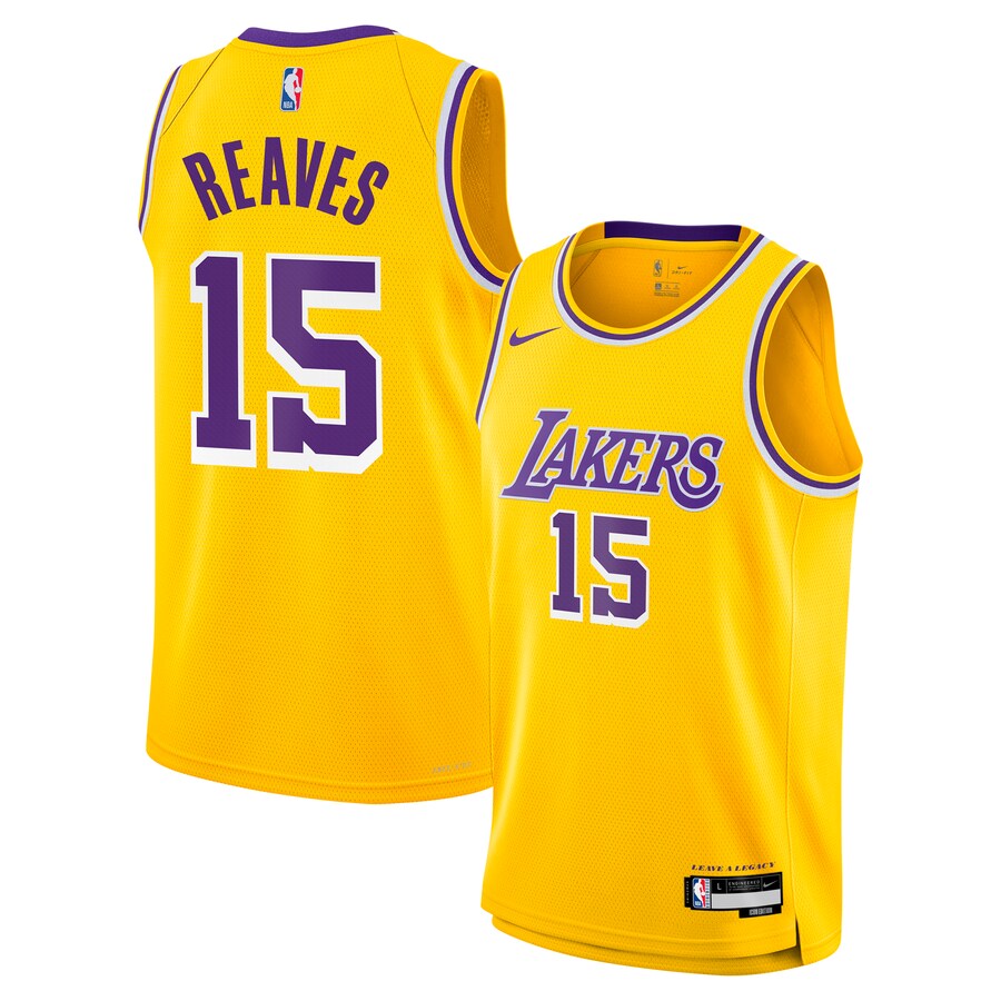 Youth Los Angeles Lakers Austin Reaves Nike Gold Swingman Jersey - Icon Edition - SUjersey01