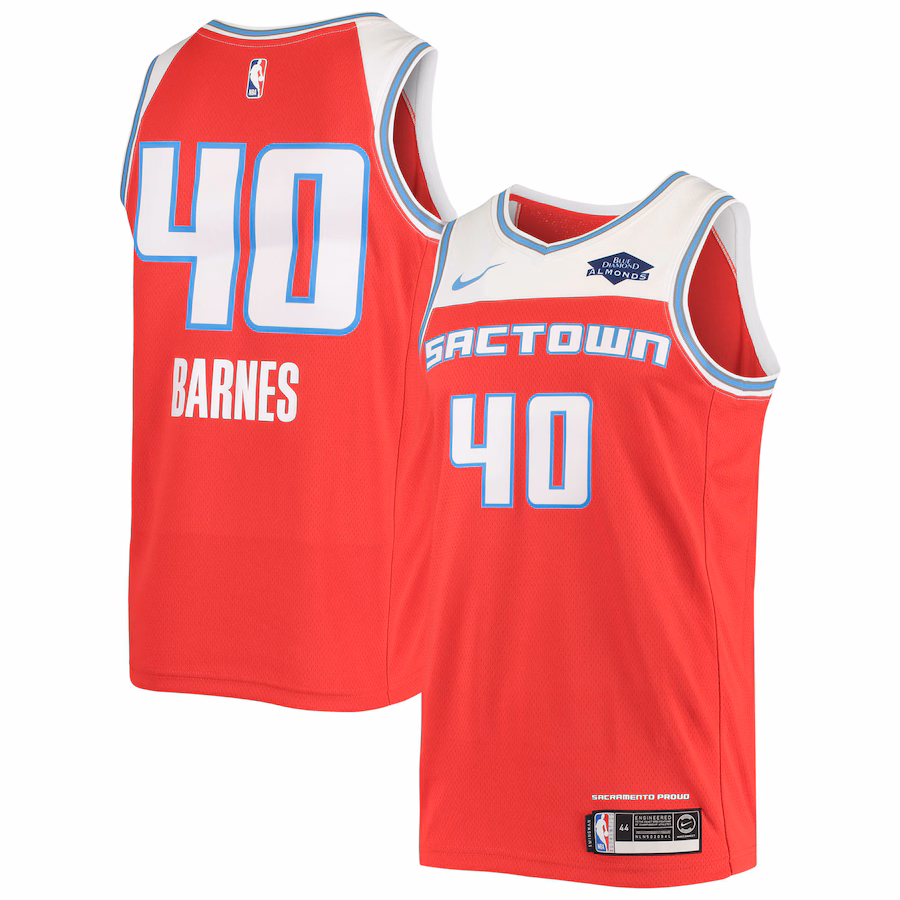 Men's Sacramento Kings Harrison Barnes Nike Red Swingman Jersey - SUjersey01