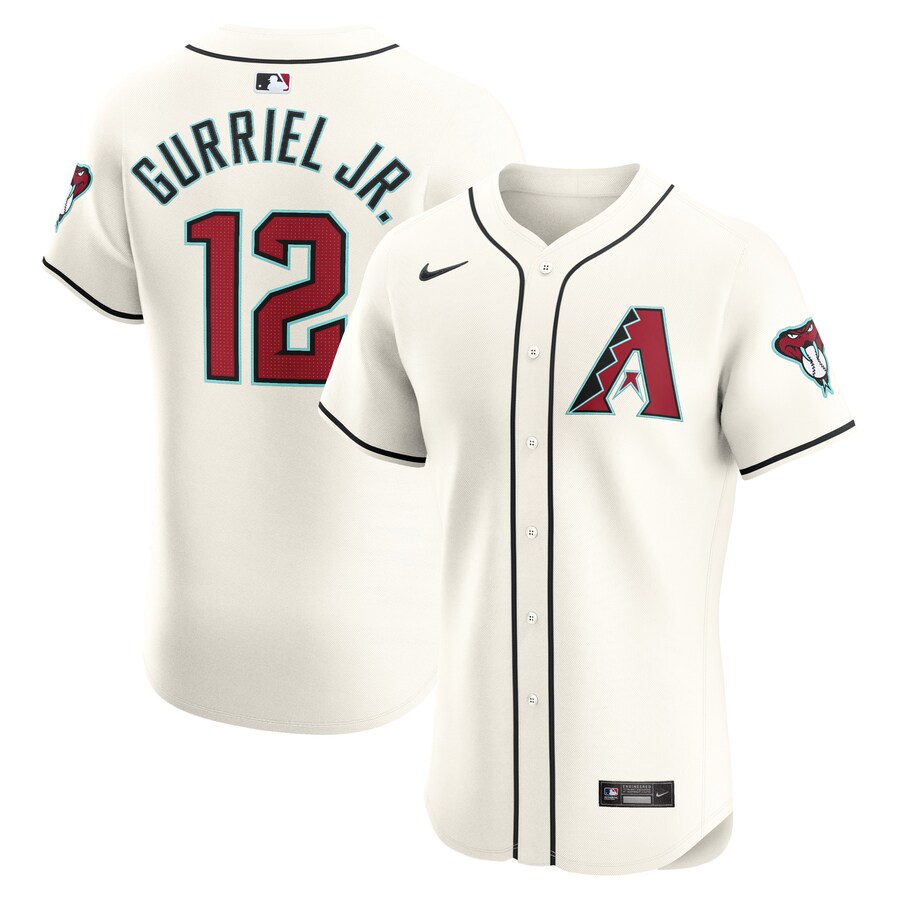 Men's Arizona Diamondbacks Lourdes Gurriel Jr. Nike White Home Elite Player Jersey - SUjersey01