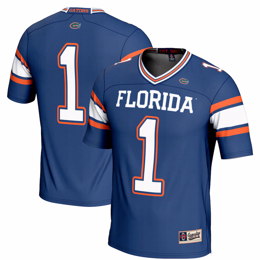 Men's GameDay Greats #1 Royal Florida Gators Football Jersey - SUjersey01