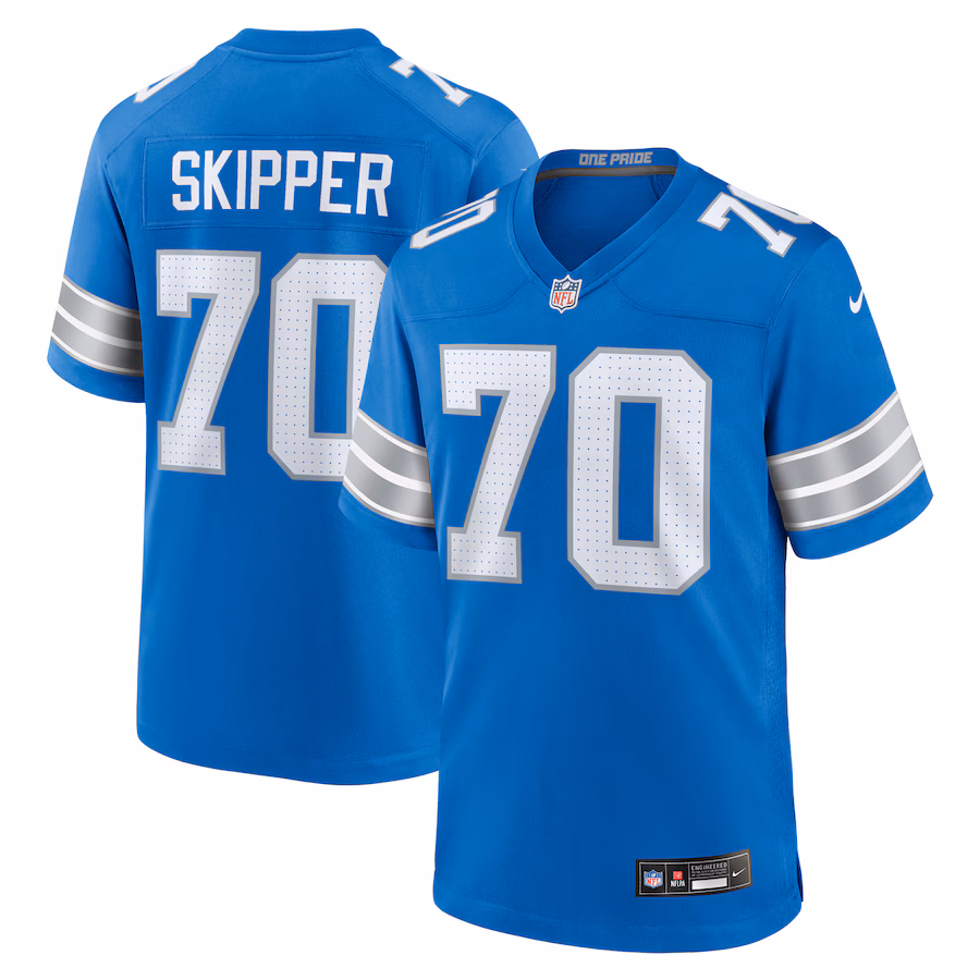 Men's Detroit Lions Dan Skipper Nike Blue Team Game Jersey - SUjersey01