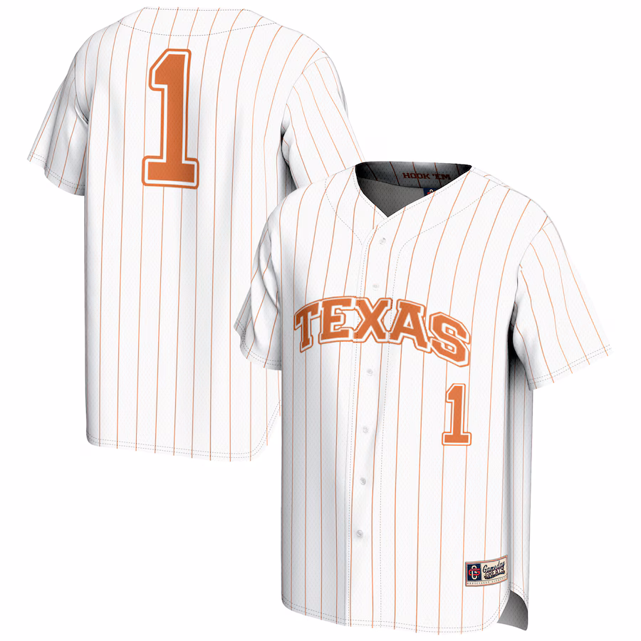 Youth GameDay Greats #1 White Texas Longhorns Lightweight Baseball Jersey - SUjersey01