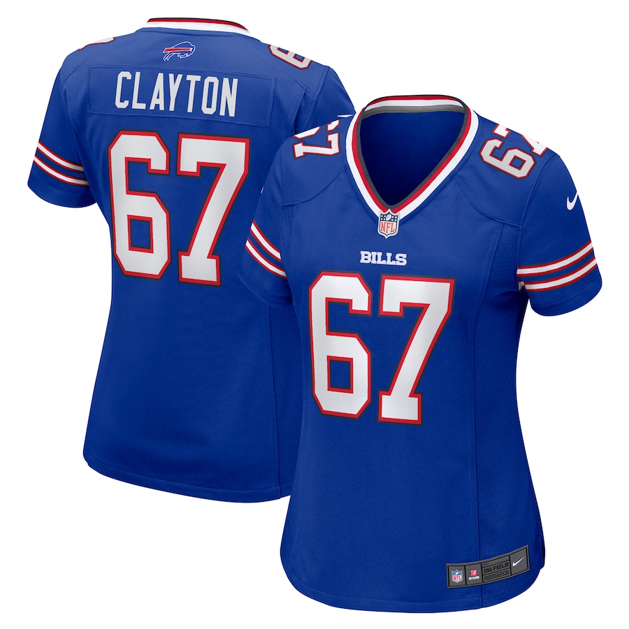 Women's Buffalo Bills Travis Clayton Nike  Royal Game Jersey - SUjersey01
