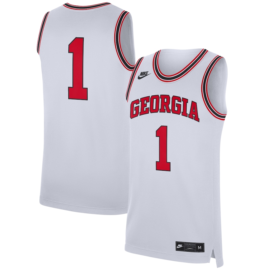 #1 Georgia Bulldogs Nike Replica Jersey - White - SUjersey01