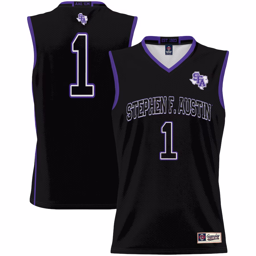 Stephen F Austin Lumberjacks GameDay Greats Unisex  #1 Basketball Jersey -  Black - SUjersey01