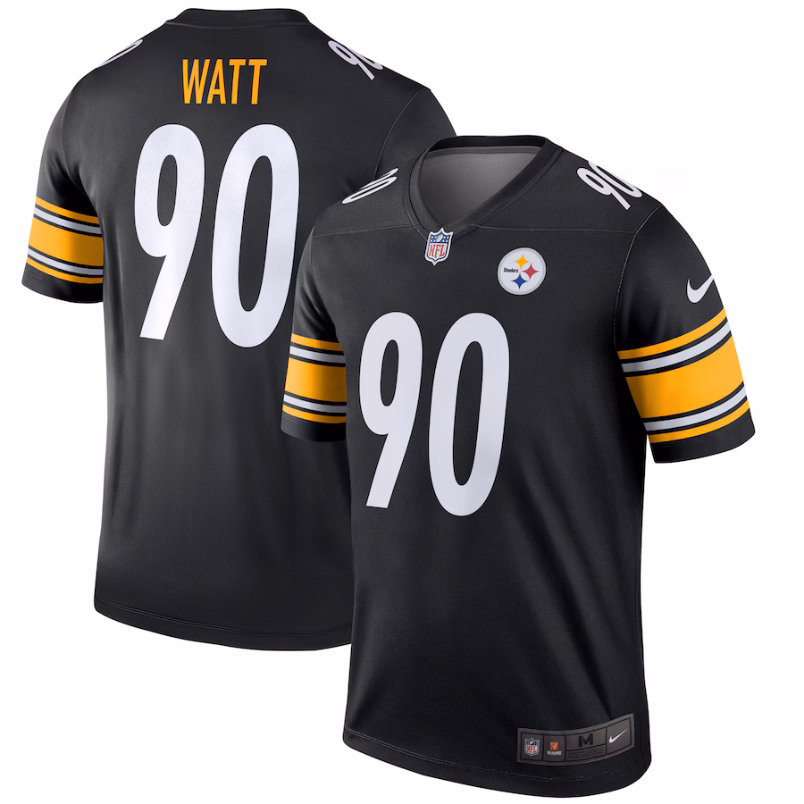 Men's Pittsburgh Steelers T.J. Watt Nike Black Team Legend Player Performance Top - SUjersey01