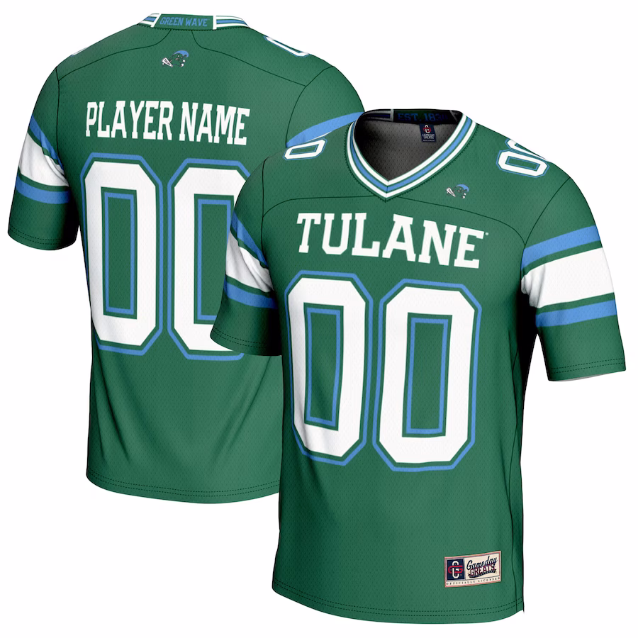 Tulane Green Wave GameDay Greats Youth NIL Pick-A-Player Football Jersey - Green - SUjersey01
