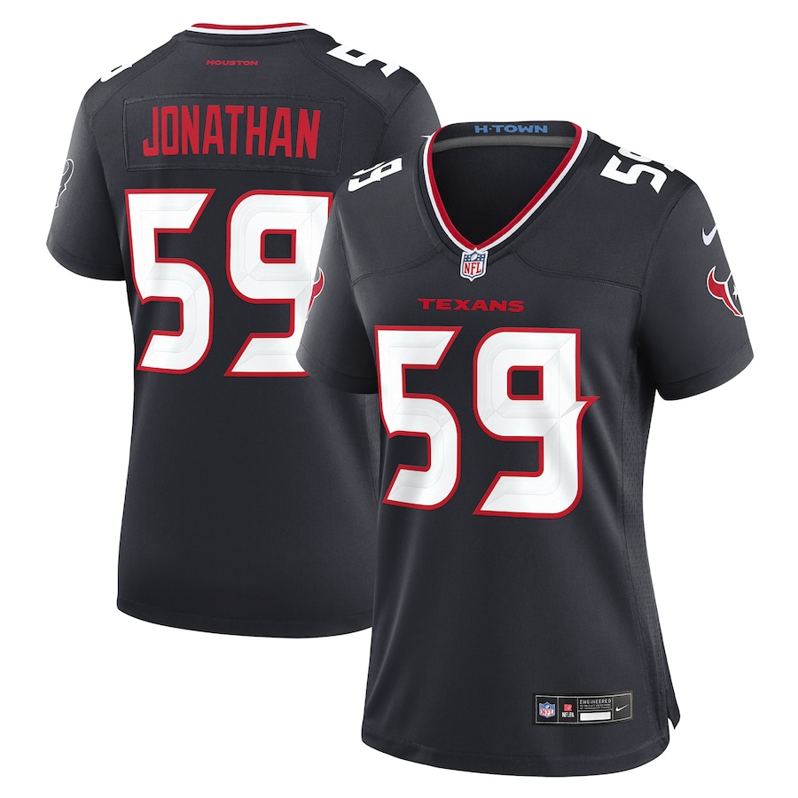 Women's Houston Texans Kingsley Jonathan Nike Navy Team Game Jersey - SUjersey01