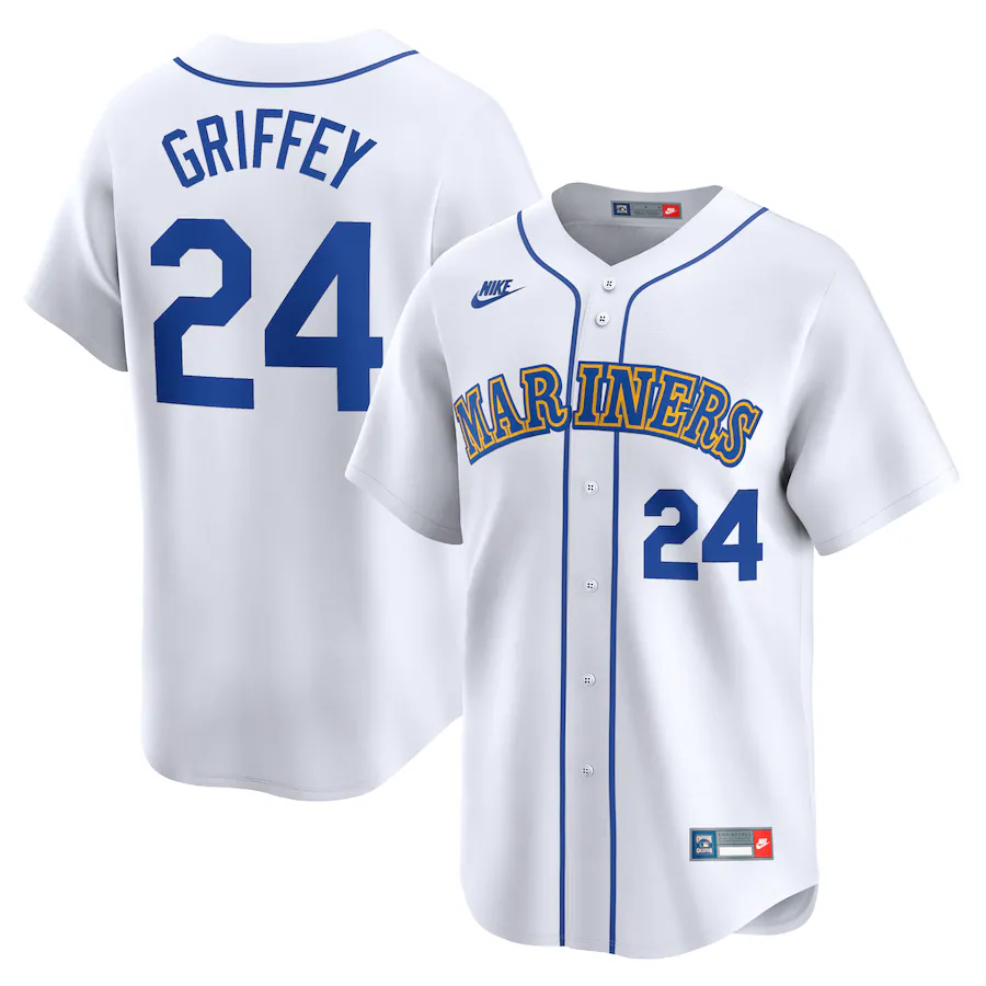 Men's Seattle Mariners Ken Griffey Jr. Nike White Throwback Cooperstown Limited Jersey - SUjersey01