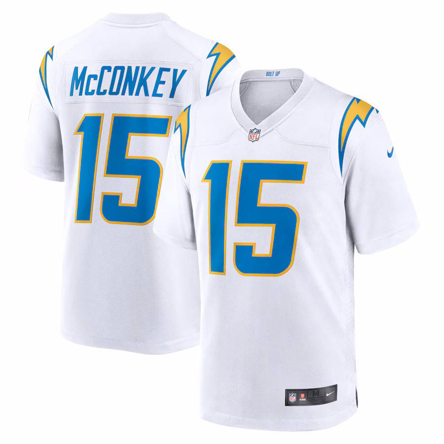 Men's Los Angeles Chargers Ladd McConkey Nike  White Game Jersey - SUjersey01