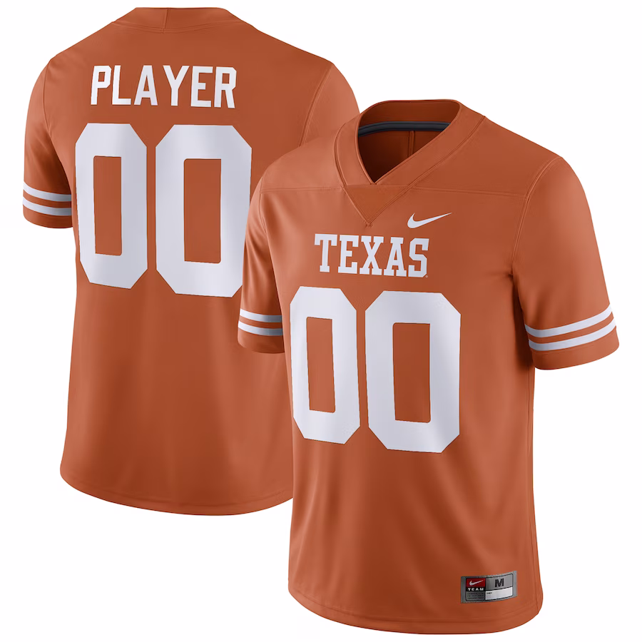 Texas Longhorns Nike Pick-A-Player NIL Replica Football Jersey - Texas Orange - SUjersey01