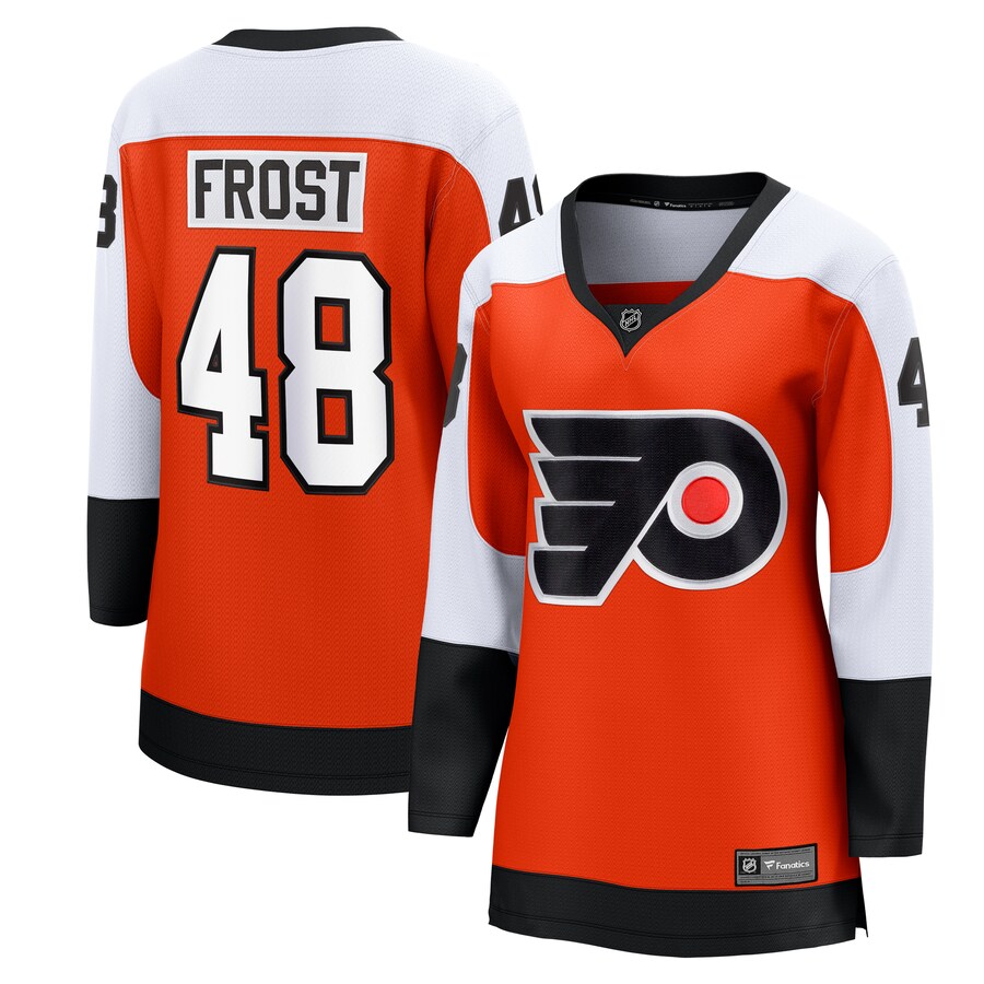 Women's Philadelphia Flyers Morgan Frost Fanatics Branded Orange Home Breakaway Player Jersey - SUjersey01