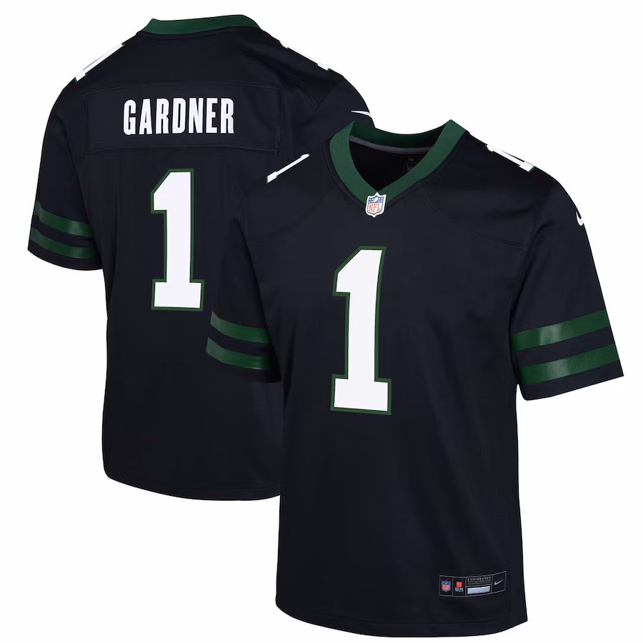 Youth New York Jets Ahmad Sauce Gardner Nike Legacy Black Alternate Game Jersey - SUjersey01