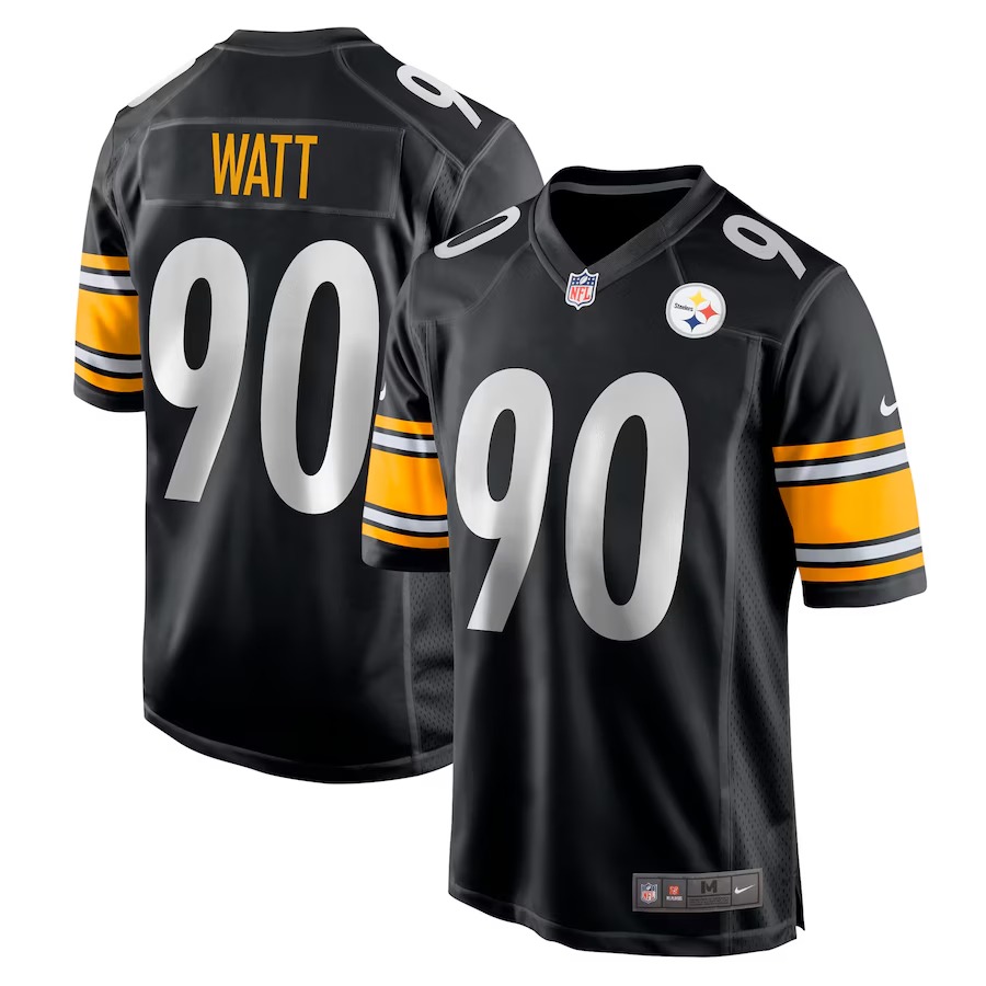 Men's Pittsburgh Steelers T.J. Watt Nike Black Game Team Jersey - SUjersey01