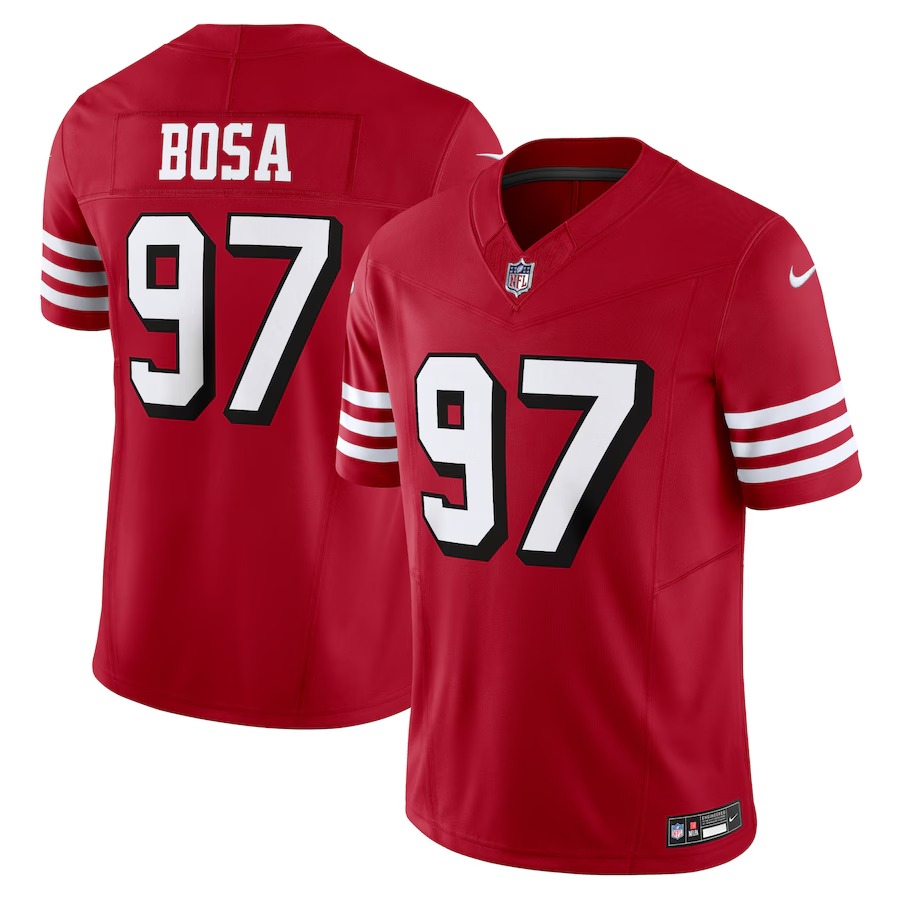 Men's San Francisco 49ers Nick Bosa Nike Scarlet Vapor F.U.S.E. Limited Jersey - SUjersey01