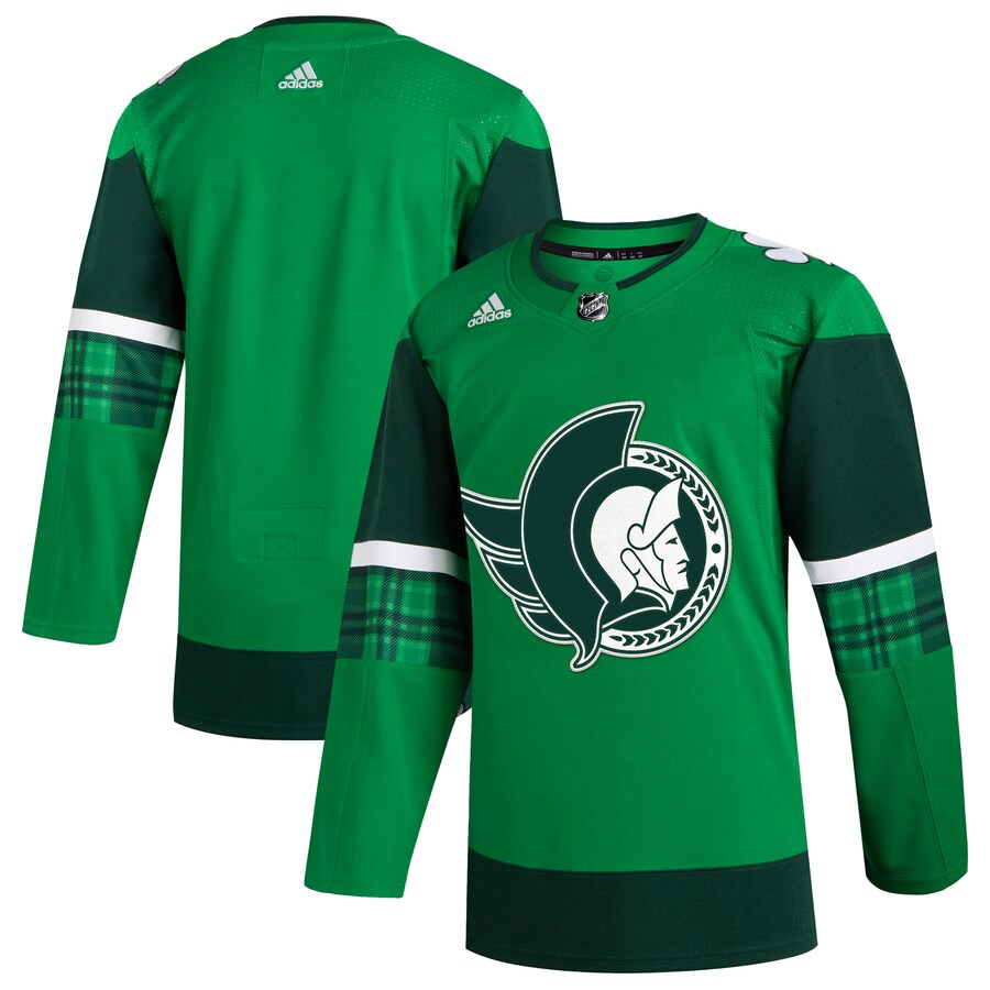 Men's Ottawa Senators  adidas Kelly Green 2023 St. Patrick's Day Primegreen Authentic Jersey - SUjersey01