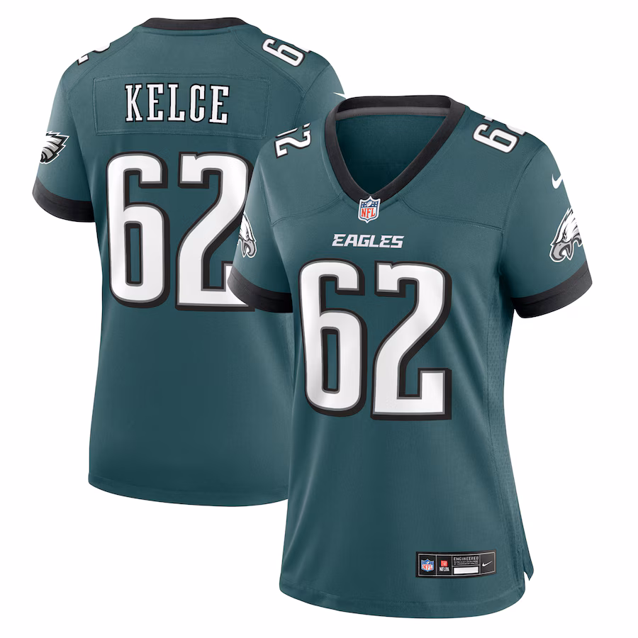Women's Philadelphia Eagles Jason Kelce Nike Midnight Green Team Game Jersey - SUjersey01