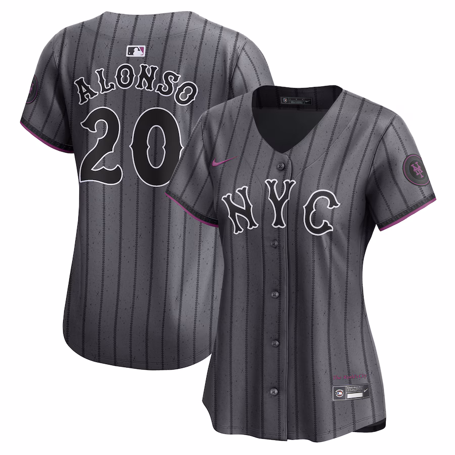 Women's New York Mets Pete Alonso Nike Graphite 2024 City Connect Limited Player Jersey - SUjersey01