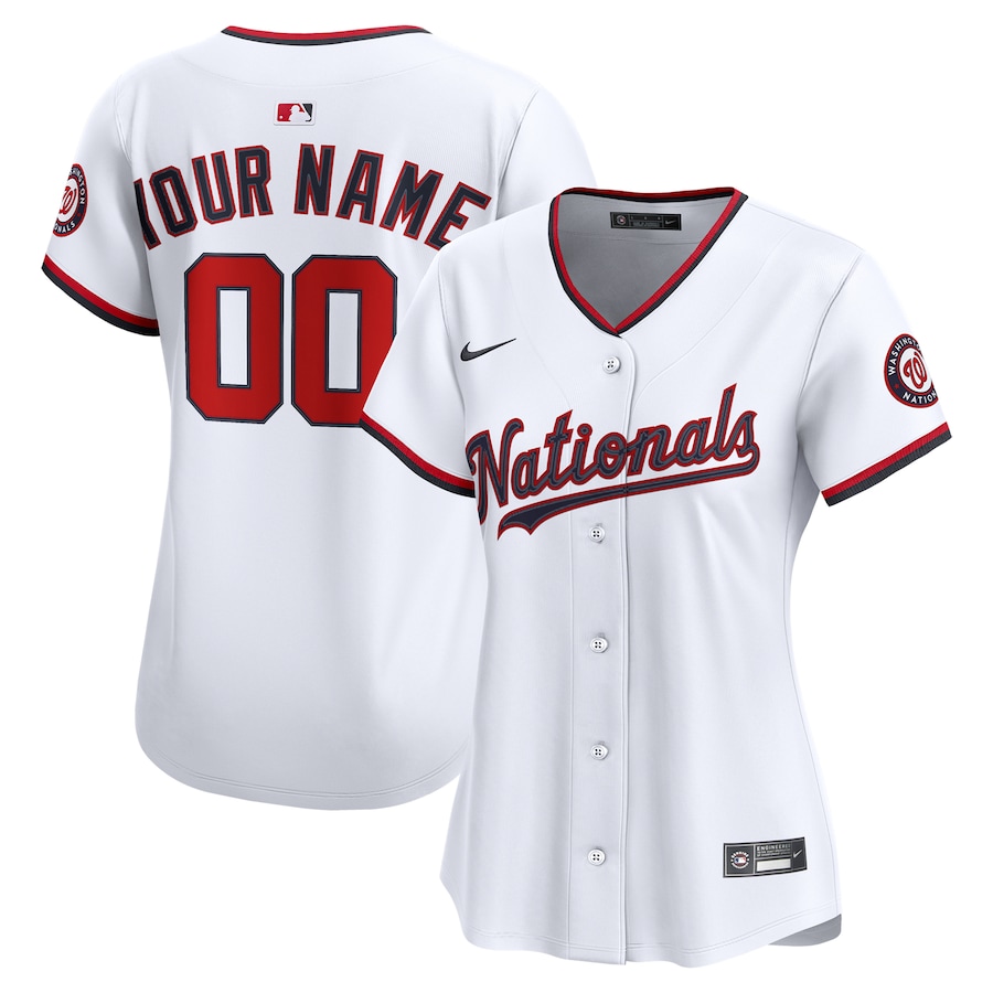 Women's Washington Nationals Nike White Home Limited Custom Jersey - SUjersey01