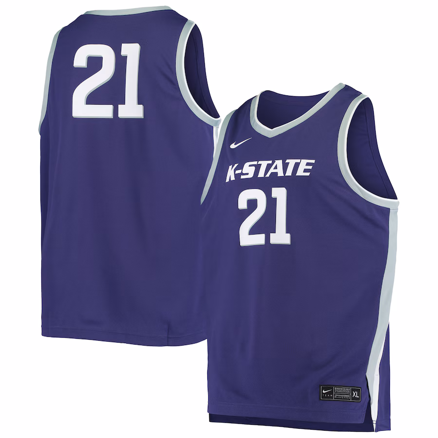 #21 Kansas State Wildcats Nike Replica Basketball Jersey - Purple - SUjersey01
