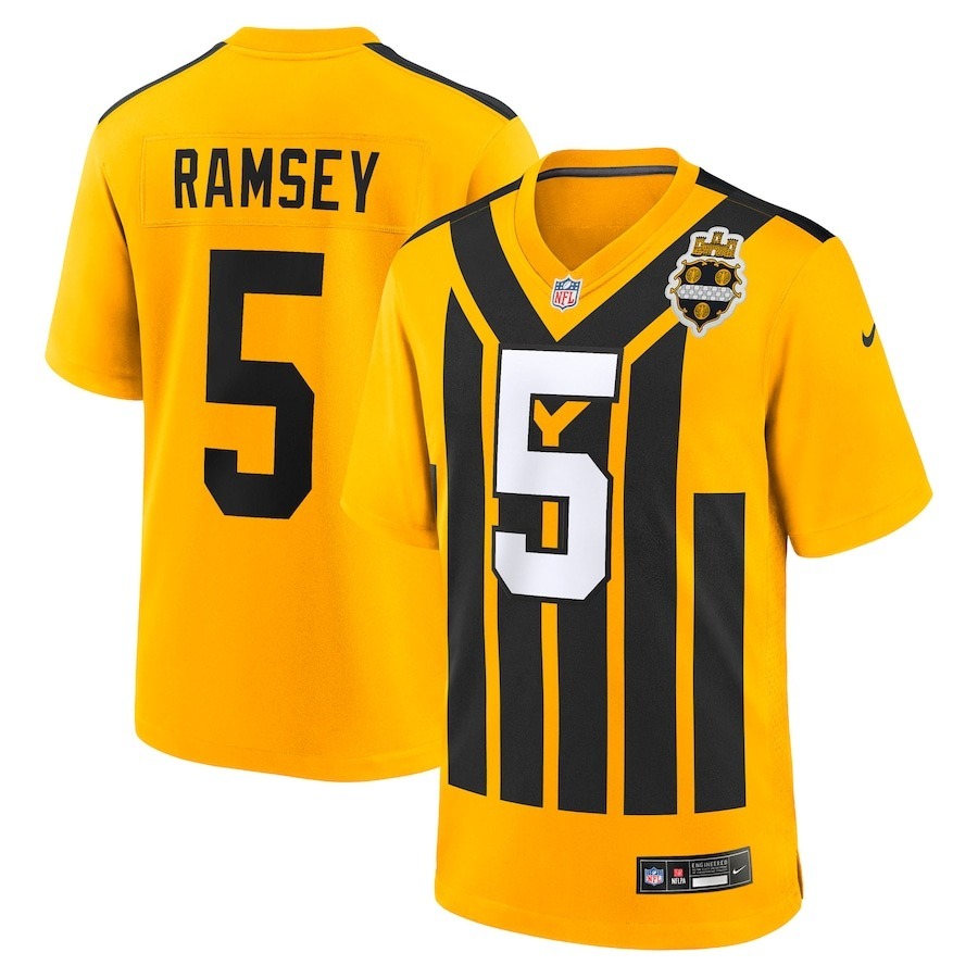 Men's Pittsburgh Steelers Jalen Ramsey Nike Gold Alternate 1933 Throwback Game Jersey - SUjersey01