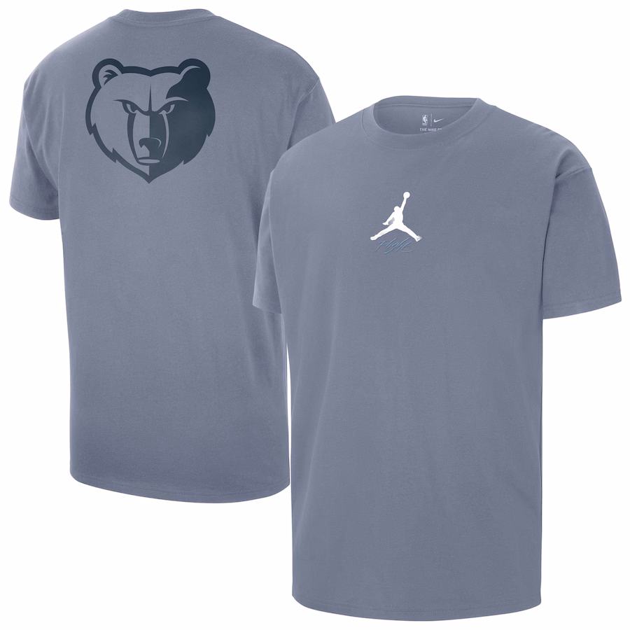 Men's Memphis Grizzlies Jordan Brand Blue Statement Edition Jumpman Flight Heavyweight T-Shirt - SUjersey01