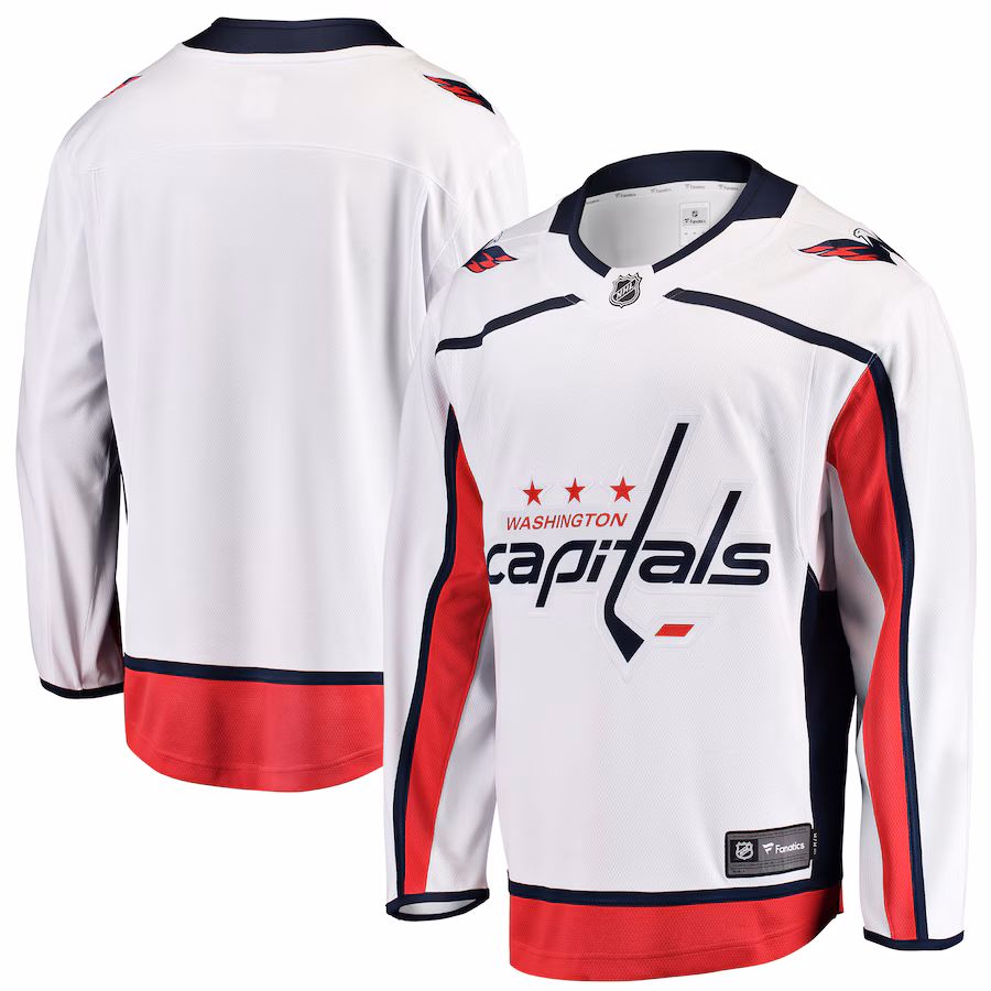 Youth Washington Capitals Fanatics White Away Breakaway Jersey - SUjersey01