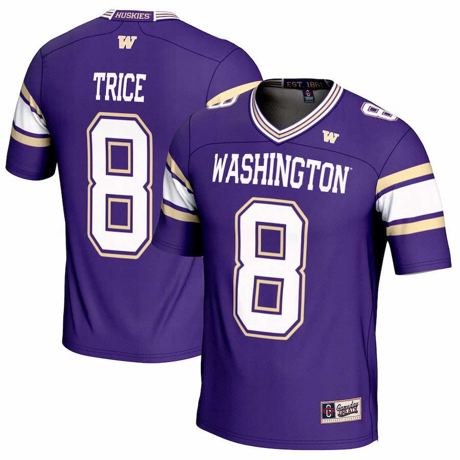 Bralen Trice Washington Huskies GameDay Greats NIL Player Football Jersey - Purple - SUjersey01
