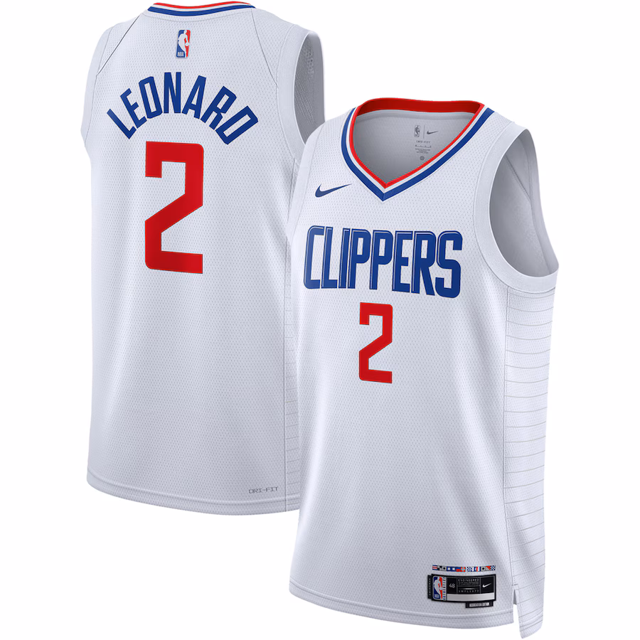 Unisex LA Clippers Kawhi Leonard Nike White Swingman Jersey - Association Edition - SUjersey01