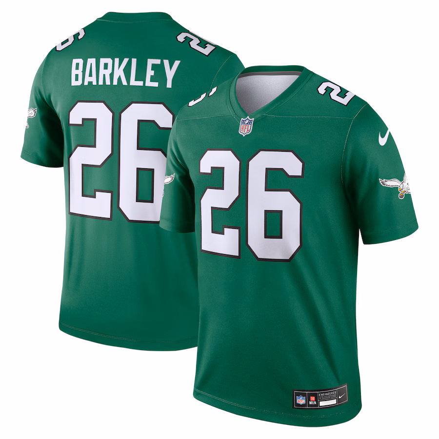 Men's Philadelphia Eagles Saquon Barkley Nike Kelly Green Legend Player Performance Top - SUjersey01