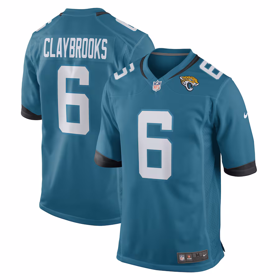 Men's Jacksonville Jaguars Chris Claybrooks Nike Teal Game Player Jersey - SUjersey01