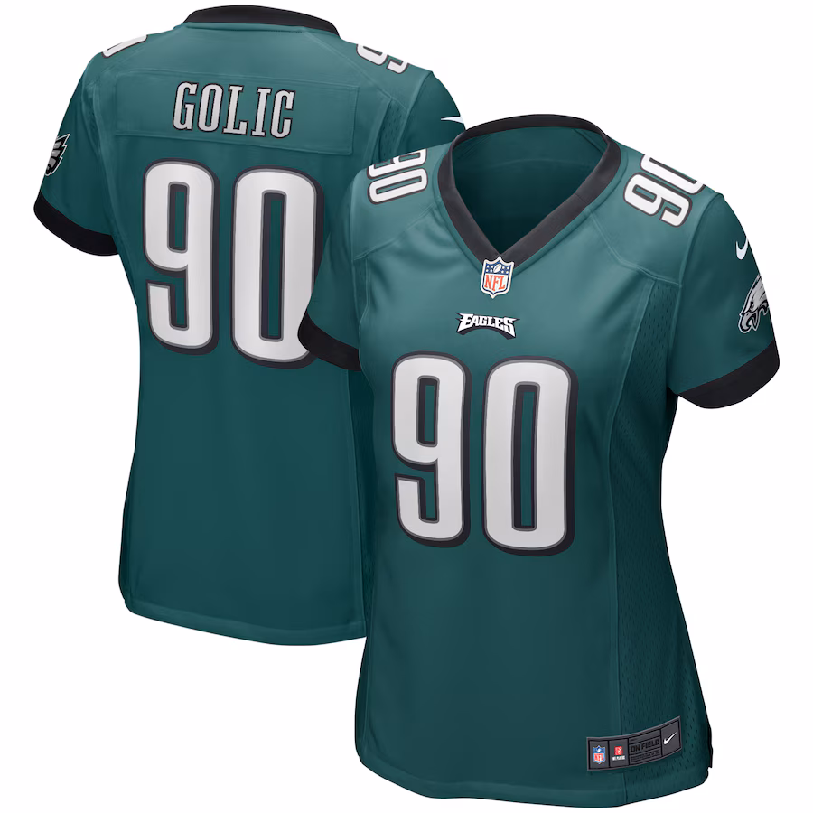 Women's Philadelphia Eagles Mike Golic Nike Midnight Green Game Retired Player Jersey - SUjersey01