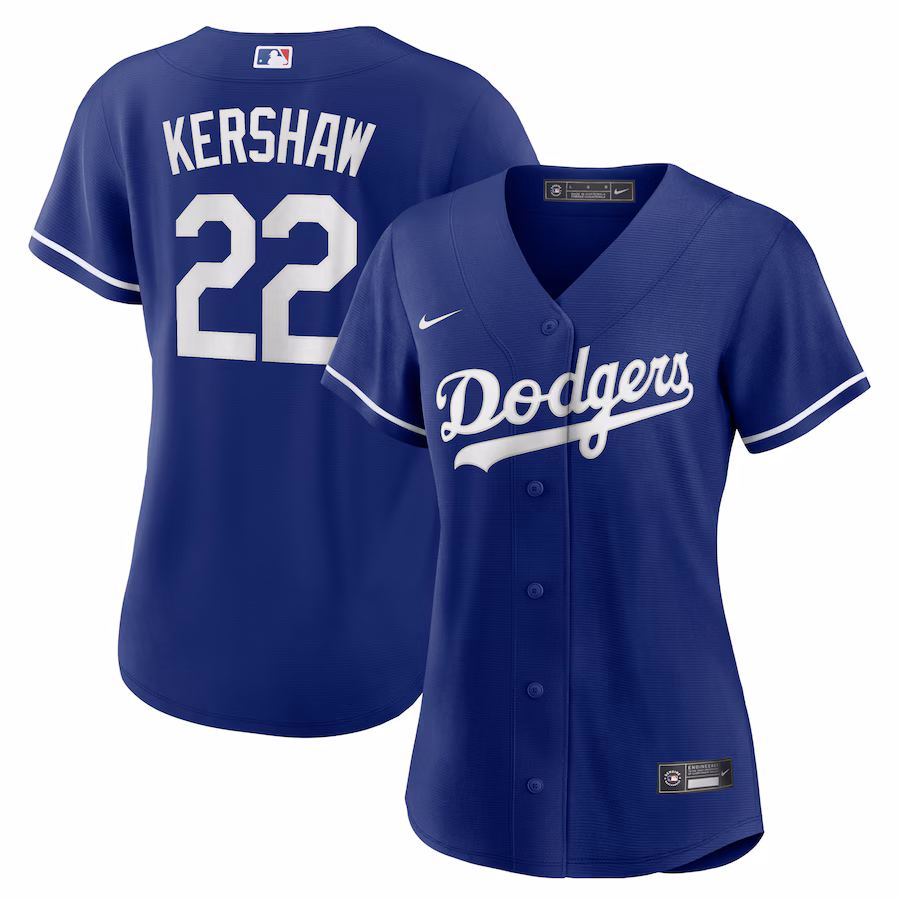 Women's Los Angeles Dodgers Clayton Kershaw Nike Royal Replica Player Jersey - SUjersey01
