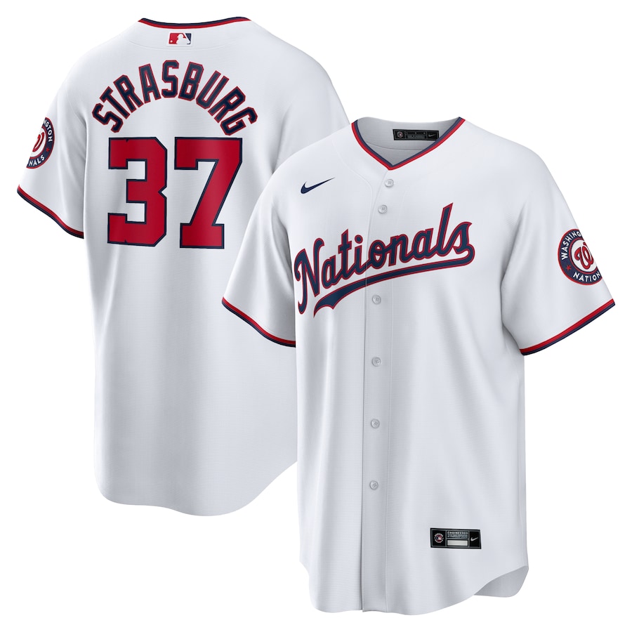 Men's Washington Nationals Stephen Strasburg Nike White Home Replica Jersey - SUjersey01