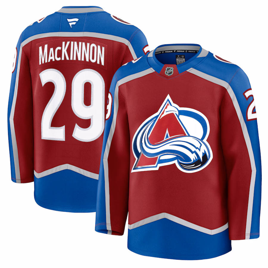 Men's Colorado Avalanche Nathan MacKinnon Fanatics Burgundy Home Premium Jersey - SUjersey01