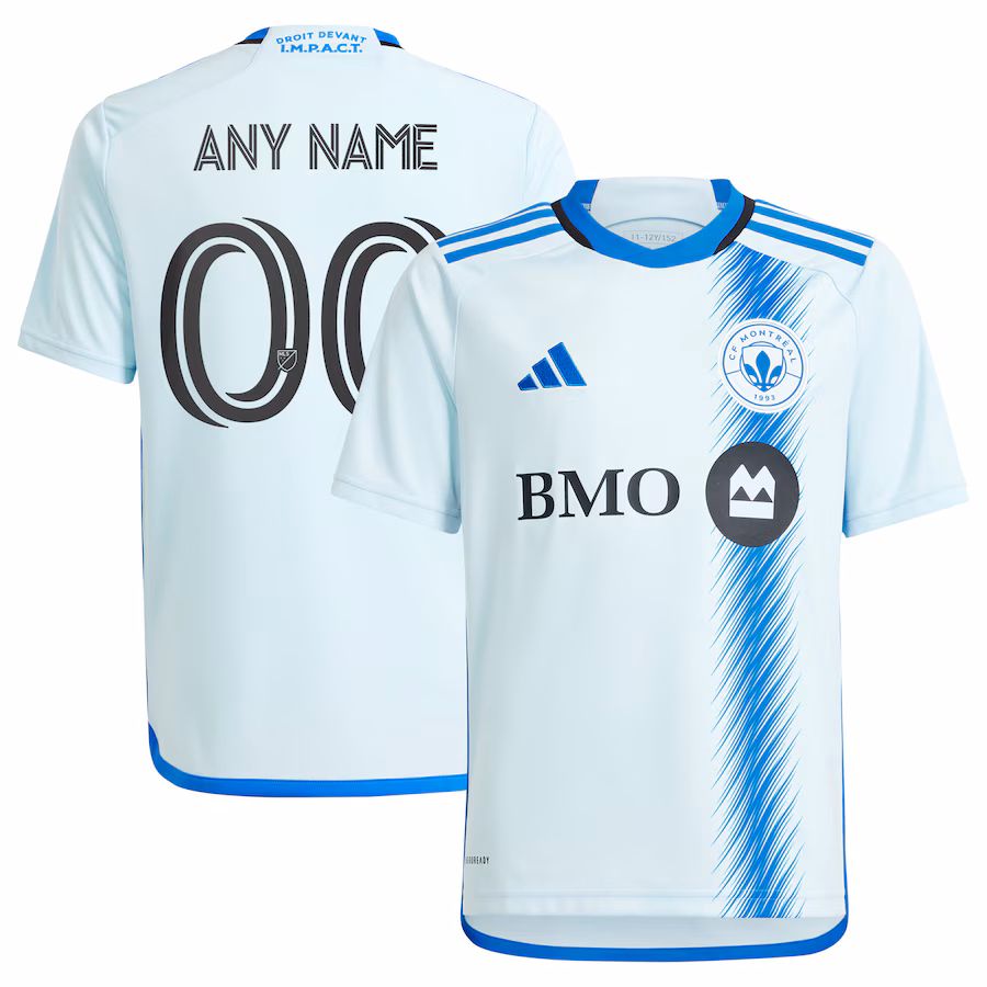 Youth CF Montreal  adidas Light Blue 2024 La Main Replica Custom Jersey - SUjersey01