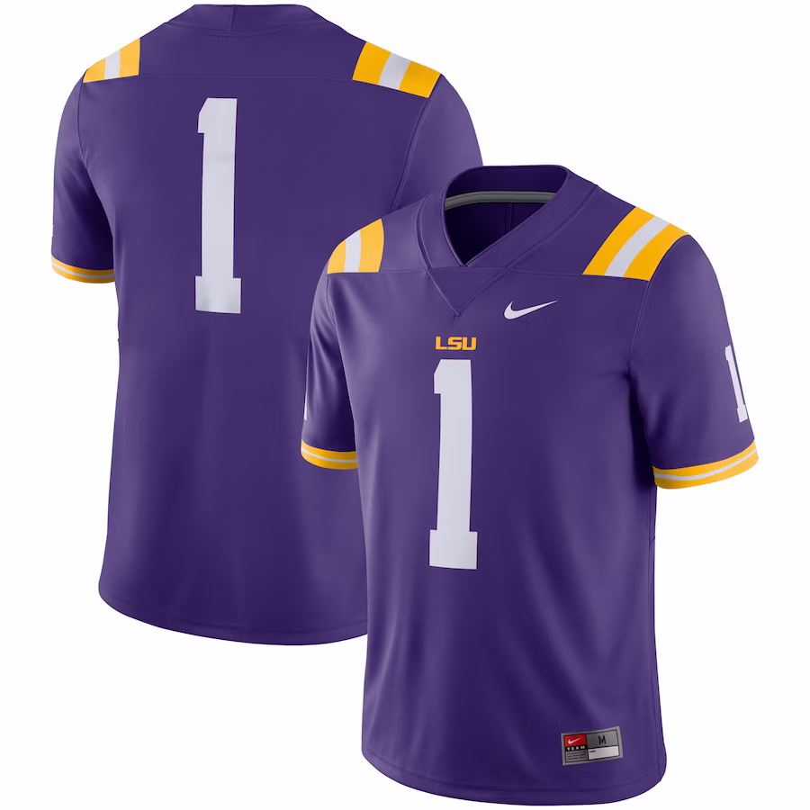 #1 LSU Tigers Nike Game Jersey - Purple - SUjersey01