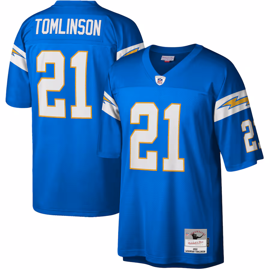 Men's Los Angeles Chargers LaDainian Tomlinson Mitchell & Ness Powder Blue Legacy Replica Jersey - SUjersey01