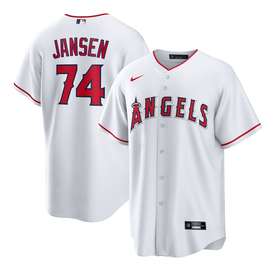 Men's Los Angeles Angels Kenley Jansen Nike White Home Replica Jersey - SUjersey01