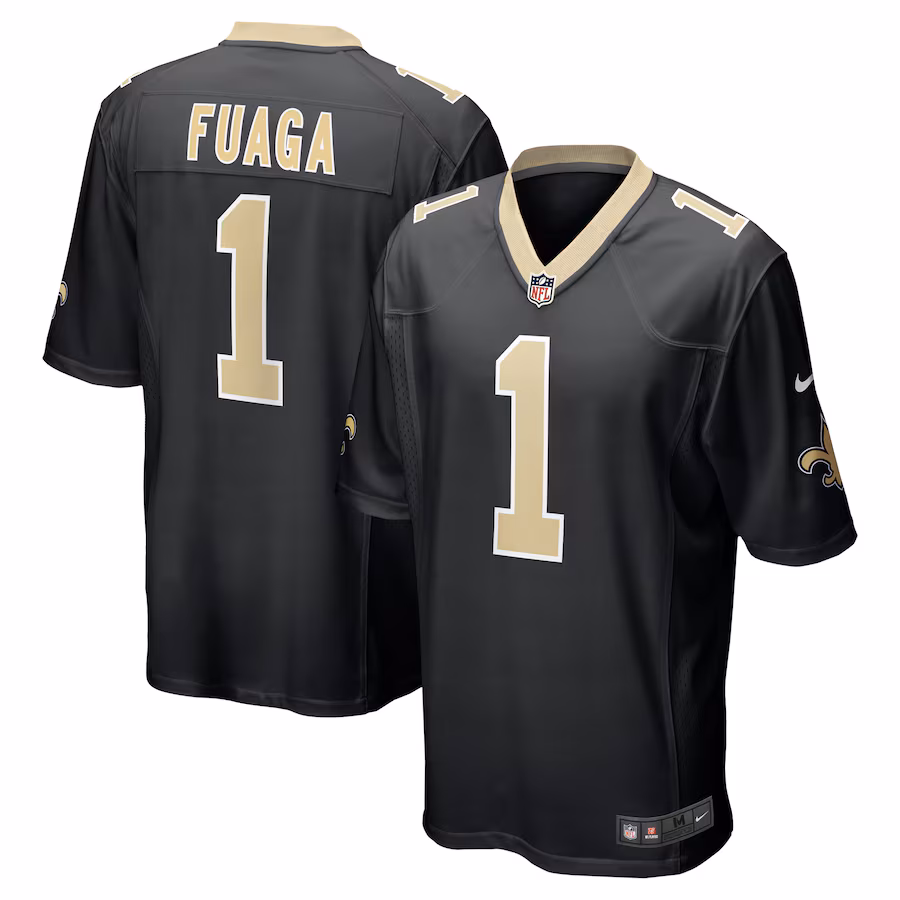 Men's New Orleans Saints Taliese Fuaga Nike Black 2024 NFL Draft First Round Pick Player Game Jersey - SUjersey01