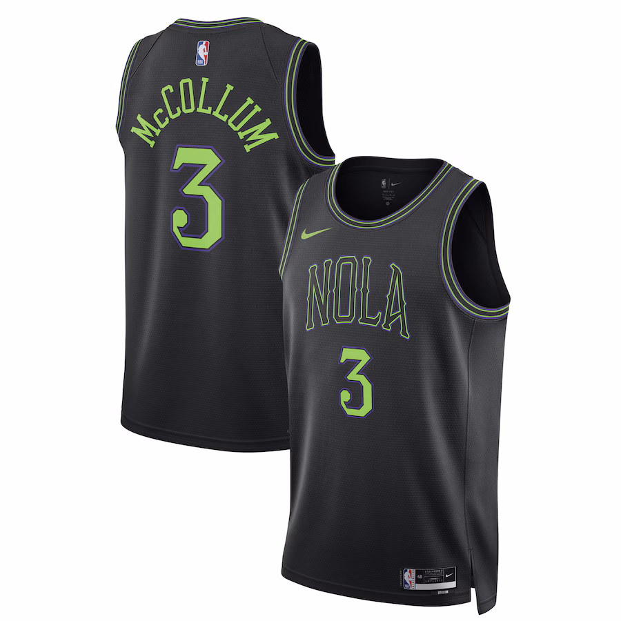 Unisex New Orleans Pelicans CJ McCollum Nike Black 2023/24 Swingman Jersey - City Edition - SUjersey01