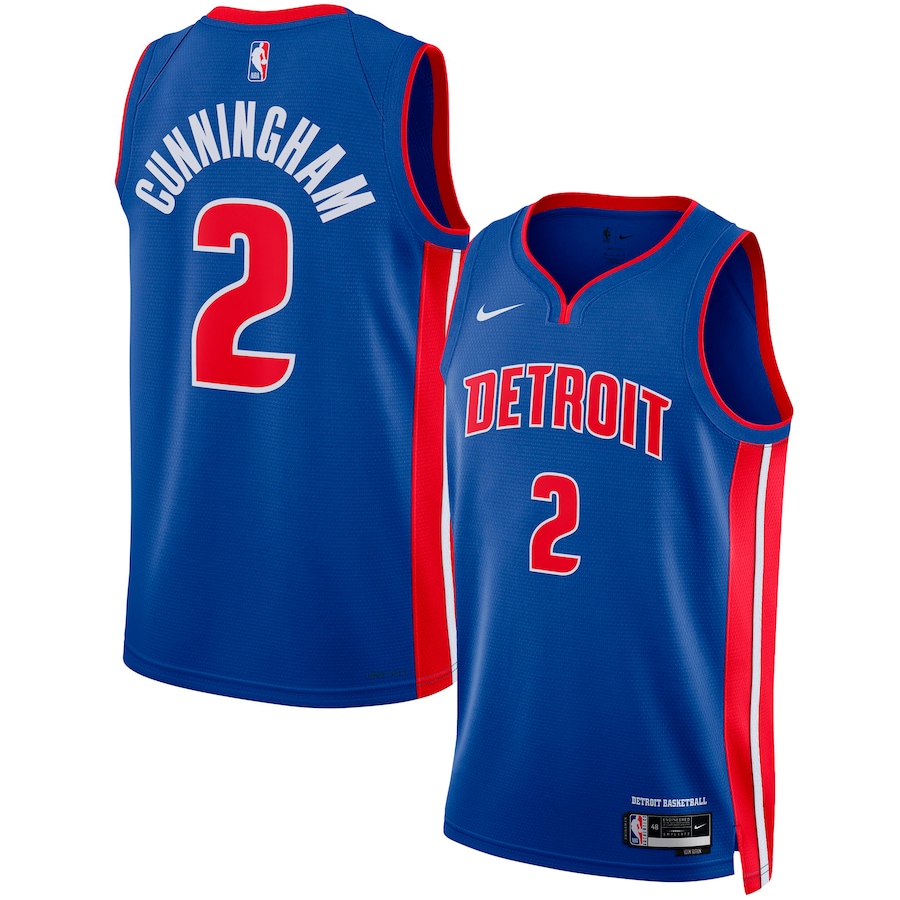 Unisex Detroit Pistons Cade Cunningham Nike Blue Swingman Jersey - Icon Edition - SUjersey01