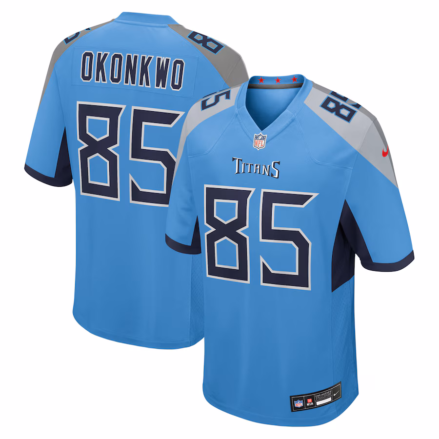 Men's Tennessee Titans Chigoziem Okonkwo Nike Light Blue Team Game Jersey - SUjersey01
