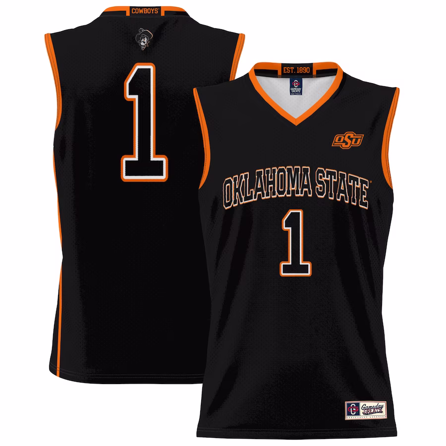 #1 Oklahoma State Cowboys GameDay Greats Youth Lightweight Basketball Jersey - Black - SUjersey01