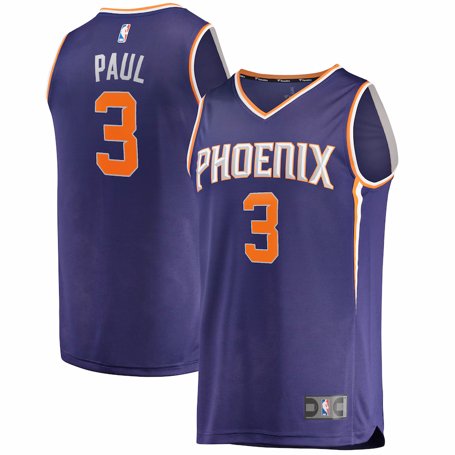 Men's Phoenix Suns Chris Paul Fanatics Purple Fast Break Replica Player Jersey - Icon Edition - SUjersey01