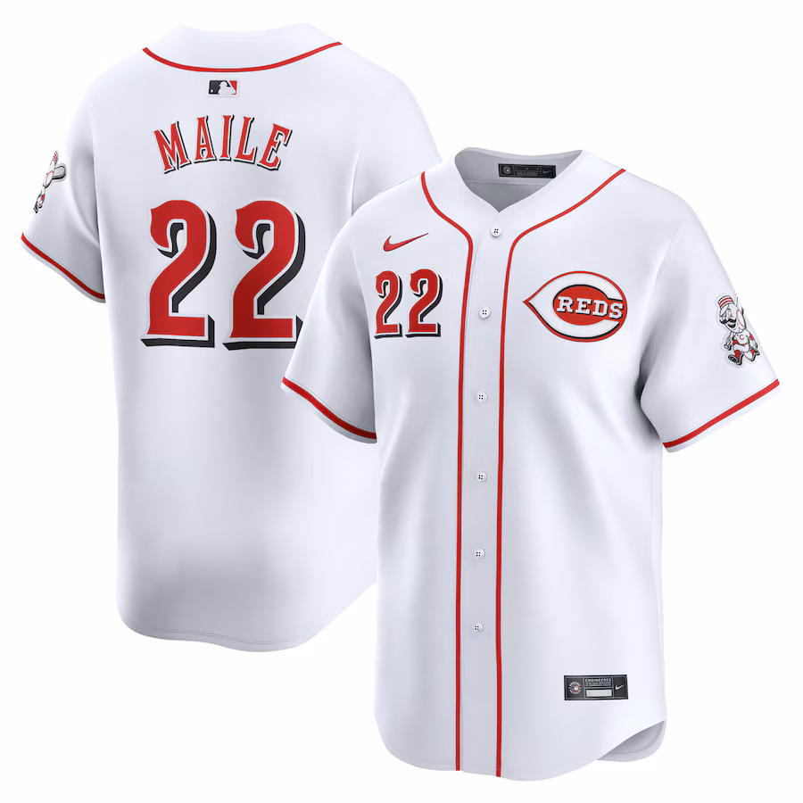 Men's Cincinnati Reds Luke Maile Nike White Home Limited Player Jersey - SUjersey01
