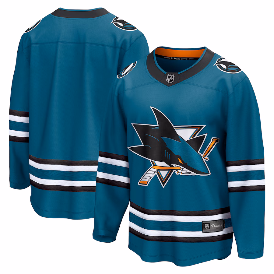 Men's San Jose Sharks Fanatics Teal Home Breakaway Jersey - SUjersey01