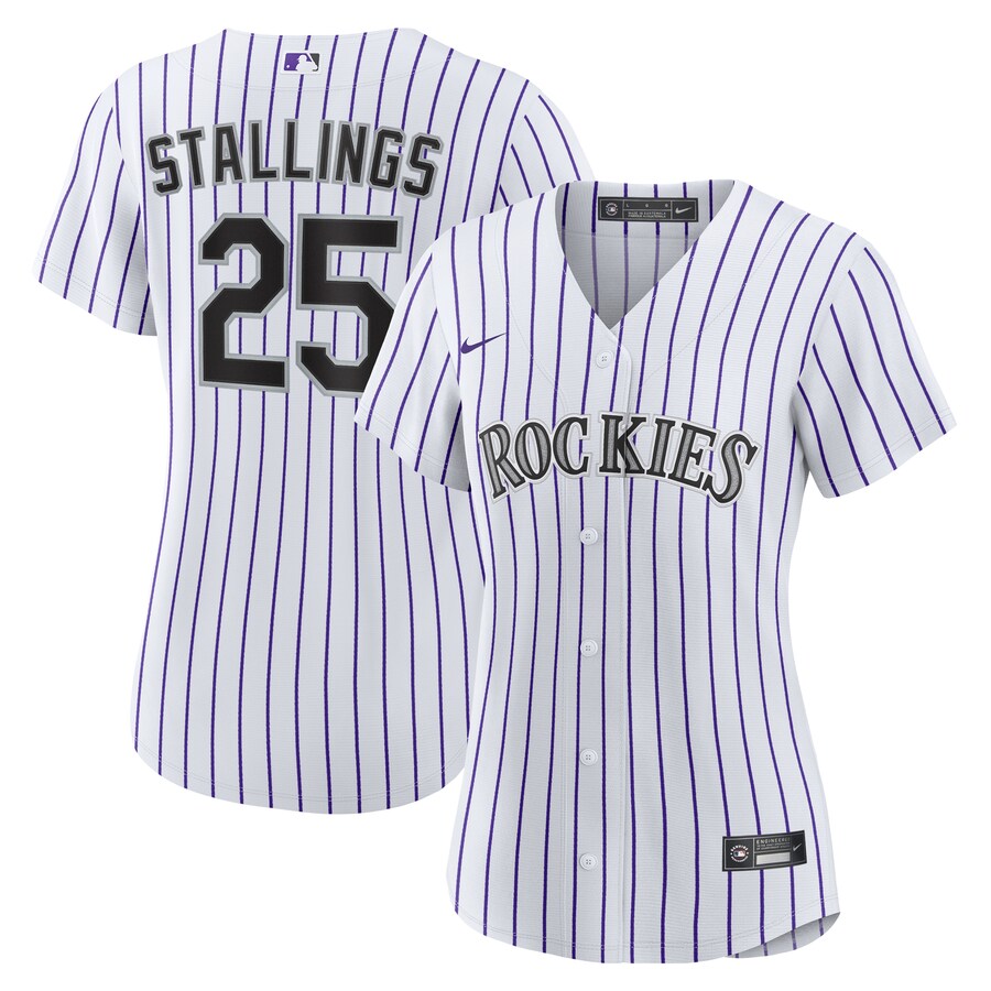 Women's Colorado Rockies Jacob Stallings Nike White Home Replica Jersey - SUjersey01